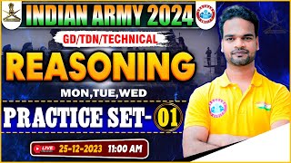 Indian Army 2024  Army GDTDNTech Reasoning Practice Set 01 Reasoning PYQs By Shivam Sir [upl. by Manouch]