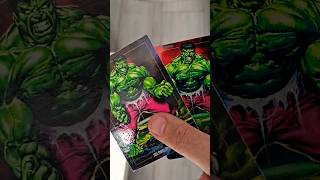 Comparing Metal vs Original 1992 Marvel Masterpieces Hulk Card  Joe Jusko Artwork [upl. by Akinor]