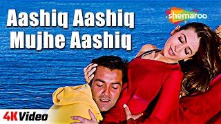 Aashiq Mujhe Aashiq  4K Video  Aashiq  Karishma Kapoor Bobby Deol  Alka Yagnik  Romantic Song [upl. by Nahpos374]