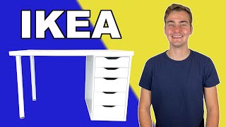 Easy To Follow ALEXLAGKAPTEN Desk IKEA Tutorial [upl. by Adnalro]