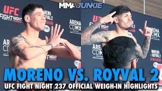 Brandon Moreno vs Brandon Royval 2 Official WeighIn Highlights  UFC Fight Night 237 [upl. by Nesrac]