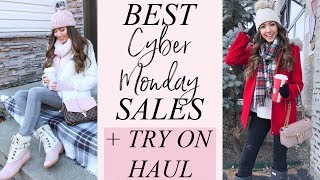 BEST CYBER MONDAY DEALS 2018   TRY ON HAUL  AMERICAN EAGLE ASOS TARGET  MORE [upl. by Anet431]