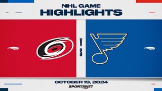 NHL Highlights  Hurricanes vs Blues  October 19 2024 [upl. by Ferna94]