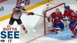 GOTTA SEE IT Trevor Zegras Pulls Off “The Michigan” vs Canadiens [upl. by Eicnahc519]