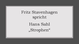 Hans Sahl „Strophen“ [upl. by Irolav]