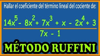 METODO RUFFINI  Ejercicio Resuelto  Explicado PASO A PASO  División de Polinomios [upl. by Asatan]