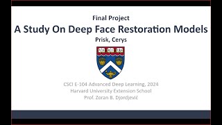 A Study On Deep Face Restoration Models  2 Minute Demo [upl. by Atyekram111]