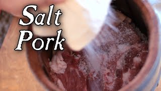 Preparing Salt Pork  18th Century Cooking [upl. by Ahsian709]