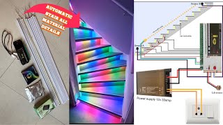 automatic stair light all material details and installation in Hindi [upl. by Delaney597]