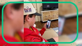 Jason Kelce video chats with teen who owns viral Chiefs luchador mask [upl. by Marquardt]