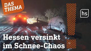 Ausnahmezustand wegen Wintereinbruchs  hessenschau DAS THEMA [upl. by Aikemit]