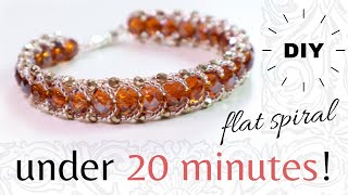 Flat spiral stitch tutorial  Bead bracelet under 20 minutes  Bead tutorial  Bead bracelet [upl. by Aremus]