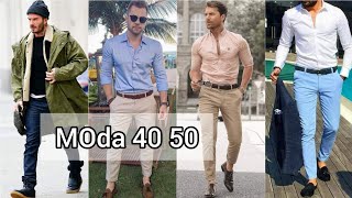 OUTFITS para HOMBRES de 4050 AÑOS  MODA para HOMBRES MAYORES [upl. by Alysoun]