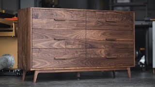 Solid Walnut Dresser with HandCut Dovetails — The Biloxi Dresser [upl. by Lawan]