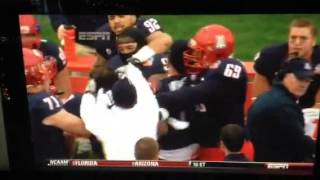 Arizona player punches teammate on sideline during Bowl Game [upl. by Emalia]