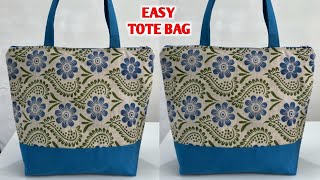 Zippered Shopping Bag  DIY FABRIC BAGS  Tote bag tutorial  Cloth bag making at home  DIY BAGS [upl. by Nylsirhc]