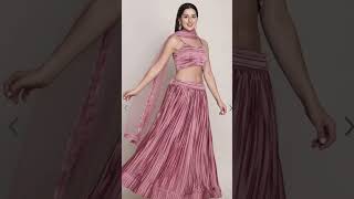 Satin lehenga unstitched blouse with dupatta price 1598 myntra trending vairalshort [upl. by Ahsinod72]