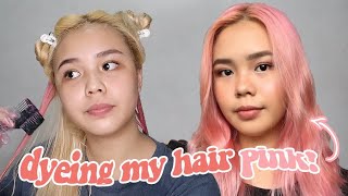 DYEING MY HAIR PINK Philippines  darlene [upl. by Eninaj]