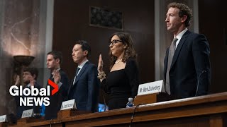 TikTok Meta X and other Big Tech CEOs testify at US Senate on child sex exploitation [upl. by Aruon132]