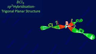 3Dsp2 hybridizationBCl3 trigonal planar11 chemistryBScMSc chemistry [upl. by Natrav]