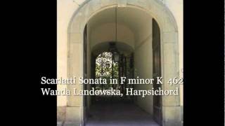 D Scarlatti Sonata in F minor K 462 L 438 Landowska [upl. by Aihsetan]