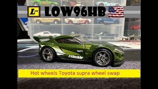 Hotwheels wheel swap Toyota Supra hotwheels toyota supra jdm custom [upl. by Dael]