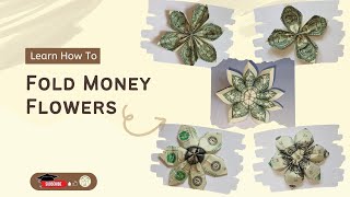 DIY How To Fold A Money Flower For A Graduation Lei  Easy Money Flowers  Origami Dollar Tutorial [upl. by Angeline]