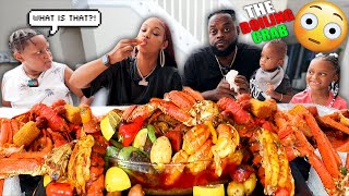 HUGE 500 SPICY SEAFOOD BOIL MUKBANG quotThe Boiling Crabquot QUEEN BEAST FAMILY MUKBANG [upl. by Nauqal]