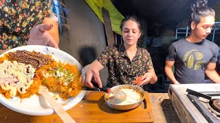 Two students selling arabic dessert kunafa  Indore Street Food [upl. by Ahseinet785]