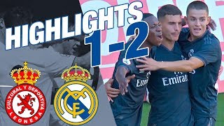 HIGHLIGHTS  Cultural Leonesa 12 Real Madrid Castilla [upl. by Rihana990]