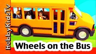 Wheels on the Bus Toy and SONG with HobbyKidsTV [upl. by Ricketts]