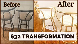 BAR STOOLS MAKEOVER\ Simple DIY to do this weekend [upl. by Irreg779]