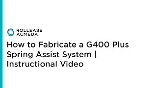 RollEase  How to Fabricate a G400 Plus Spring Assist System  Instructional Video [upl. by Nitsur]