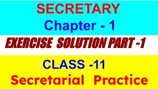 11th Std Secretarial Practice Ch1 Exercise Solution Part1 Check Discription for a small correction [upl. by Laehcimaj]