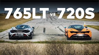 765LT vs 720S  Ultimate McLaren Drag and Roll Race [upl. by Huckaby]