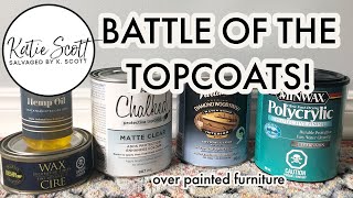 BATTLE OF THE TOPCOATS  Topcoat Testing over chalk paint w ChristinaMuscari of Pretty Distressed [upl. by Alburga]