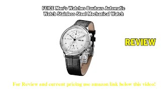 Review FEICE Mens Mechanical Watch Bauhaus Automatic Watch Stainless Steel [upl. by Lucrece326]