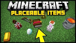 Minecraft PLACEABLE ITEMS MOD Mod Showcase [upl. by Sabanrab]