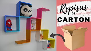 🔴COMO HACER REPISAS O ESTANTERIAS CON CARTÓN  DECORA TU CASA RECICLANDO [upl. by Trant]