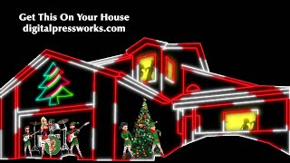 Jingle Bell Rock Christmas House Projection Mapping Video Sample [upl. by Ahilam]