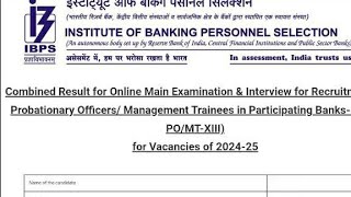 Ibps clerk mains result 2024 ibps ibpsclerk2023 [upl. by Aniraz40]