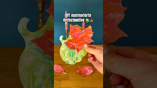 DIY marmorierte Herbstmotive kindergarten diy funforkids kidscrafts activitiesforkids forkids [upl. by Eldora]