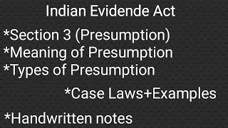 Presumption in Evidence Actsection 4 of evidence act [upl. by Neils568]