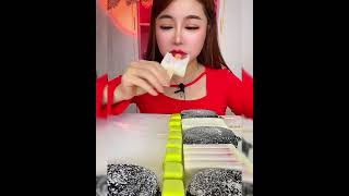 Asmr eating ice cream flavor milk Strawberry Crispy delicious short video [upl. by Dhu]