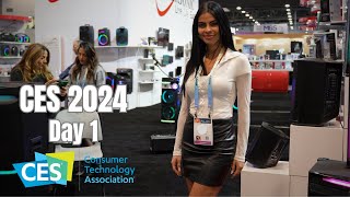 CES 2024 Las Vegas Exhibitor Booth tours and highlights in 4K Day 1 [upl. by Ellitnahc719]