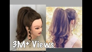 Beautiful Hairstyles with Long Ponytail Trick  Easy wedding Hairstyles [upl. by Ahsaya886]