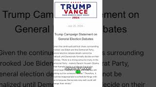 Will Donald Trump Debate Kamala Harris Obamas Endorsement Raises Questions [upl. by Yztim]