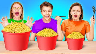 GIANT VS TINY FOOD 24 HOURS  Cooking Challenge Of Speed And Wit Kitchen Hacks By 123 GO SCHOOL [upl. by Ettelrats]