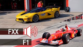 Ferrari FXX e F1 Clienti Sinfonia di Motori a Imola [upl. by Ahsemot]