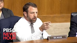 WATCH Oklahoma senator challenges Teamsters president to a fight during Senate hearing [upl. by Ahsilac]